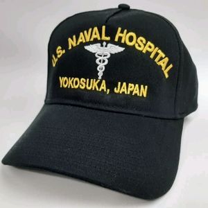 U.S. NAVAL HOSPITAL Yokosuka Japan Hat Baseball Cap Adjustable Strap Black Ameri